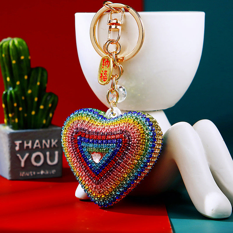 Wholesale Diamond Love Metal Keychain